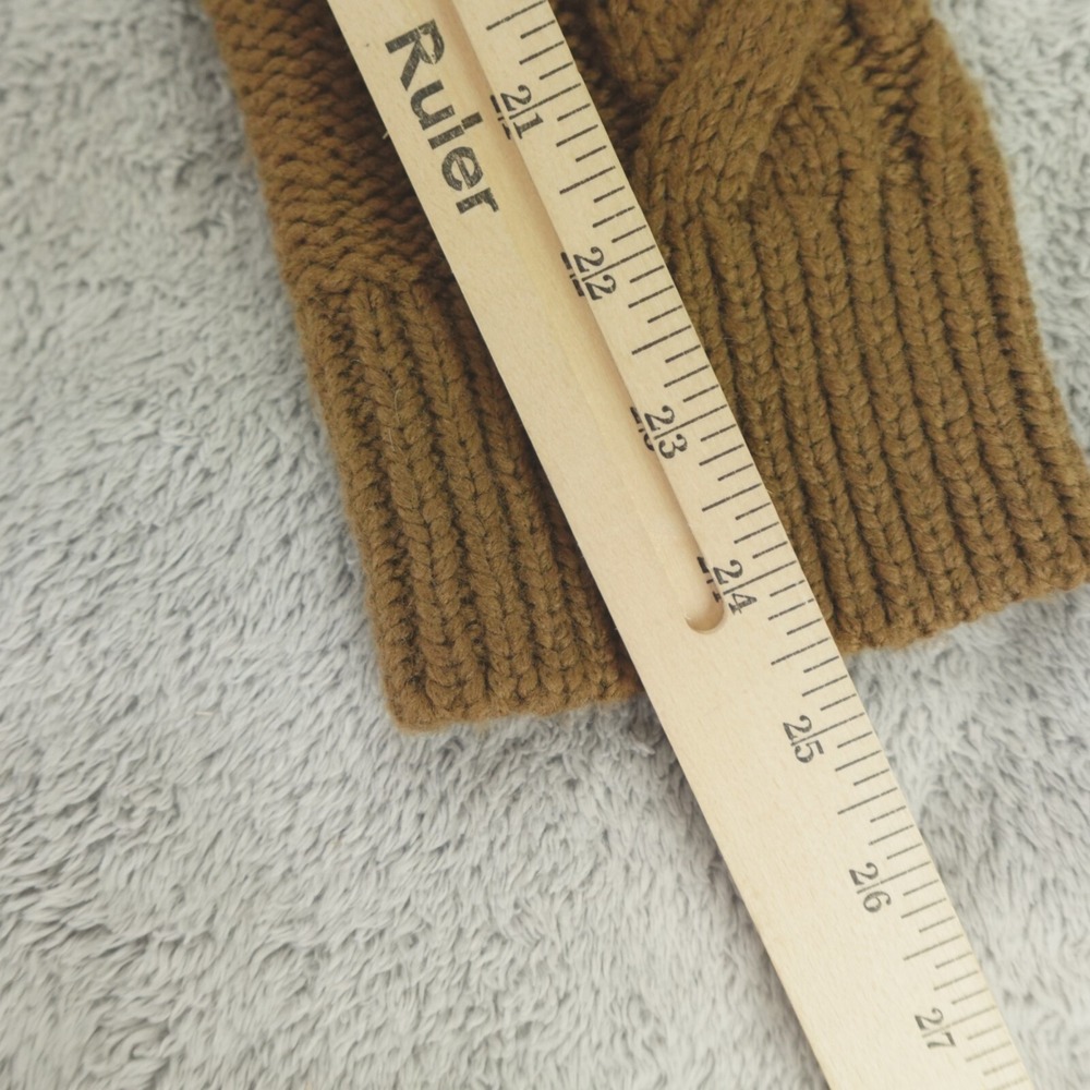 Pearl Lela Rose Sweater Brown Cable Knit Fringe Detail Wool Blend - Picture 7 of 11